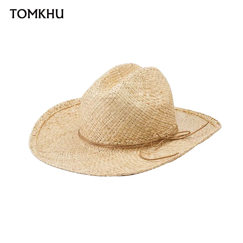 

Spring Summer New Hand-knitted Raffia Straw Hat For Women Men Caps Korean Fashion Panama Jazz Hat Ladies Outdoor Beach Sun Hats
