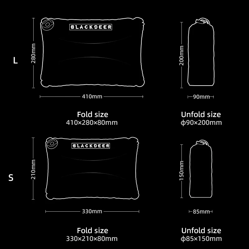 Blackdeer Self Inflating Pillow Sponge Ultralight Folding Compact inflatable Pillows Outdoor Travel Pillow Camping