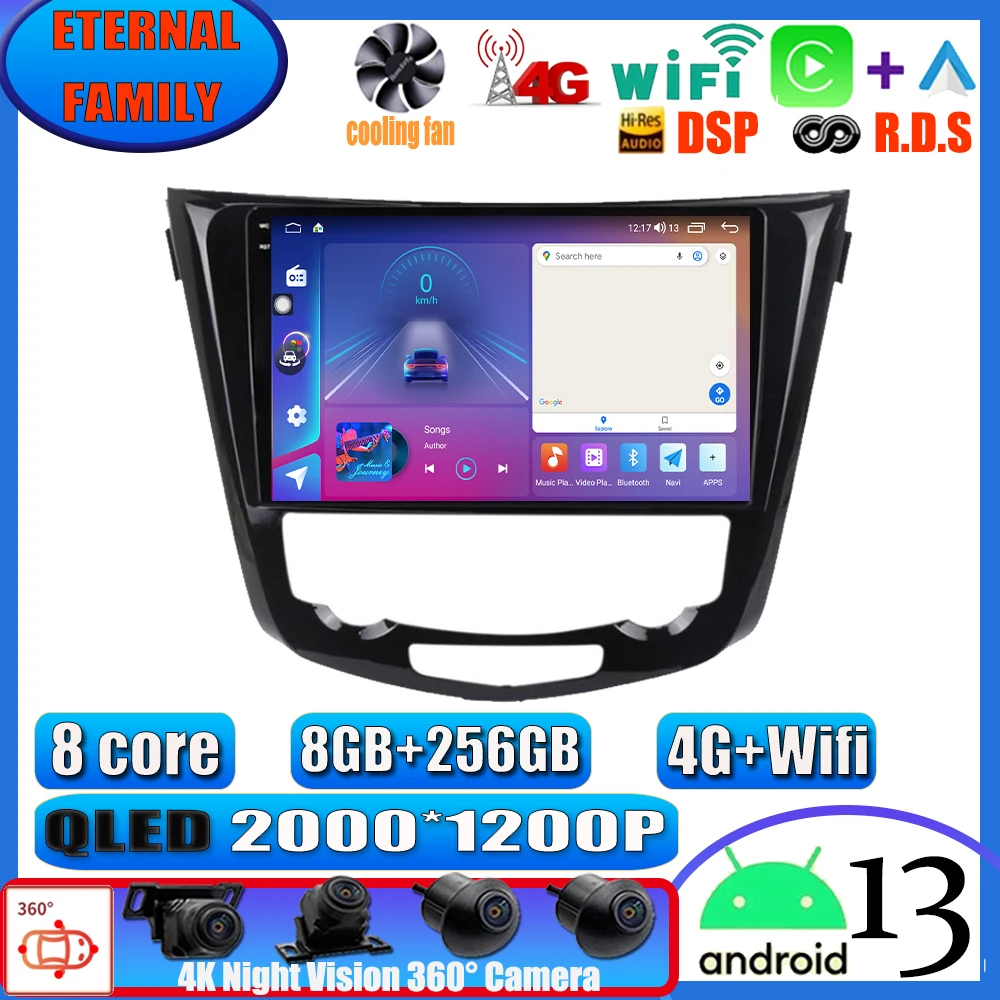 

Android 13 For Nissan X-Trail Xtrail X Trail 3 T32 2013 - 2017 Qashqai 2 J11 Car DVD Radio GPS Multimedia Player 2din stereo