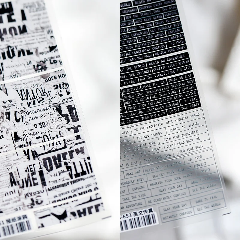 

[Meow.Sensei] Japanese Style Thin Tough Nail Sticker Pro Frosted Thin Transparent Adhesive Nail Stickers Vintage Typewriter Ts65