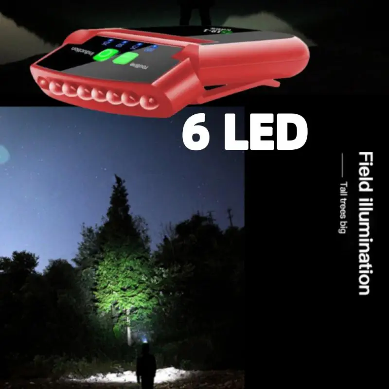 

LED Intelligent Sensor Light Clip Cap Headlamp 180° Rotatable Headlight Outdoor Fishing Lamp USB Sensor Camping Headlight