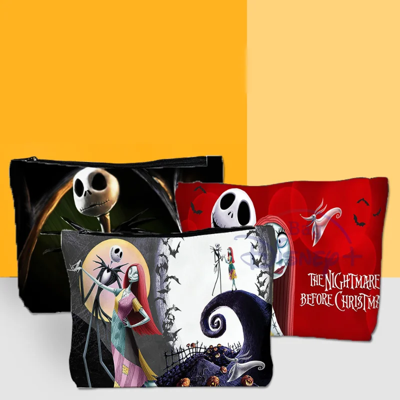 

Disney The Nightmare Before Makeup Bags Cosmetic Case Female Storage Pouch Travel Toiletry Organizer Purse Wedding Bride Gifts