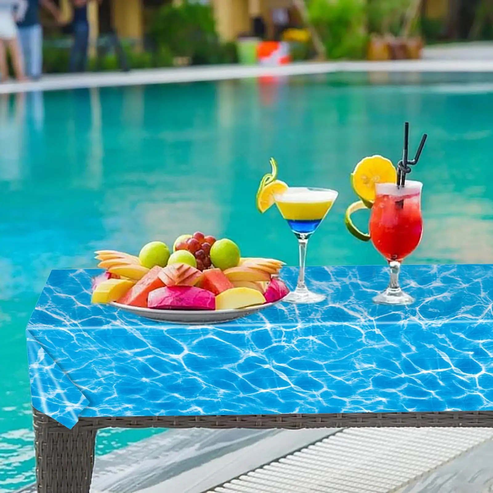 Blue Sea Ocean Theme Tablecloth Ocean Wave Table Cloth Happy Birthday Party Decor Kids Adult Summer Party Table Cover 137x274cm