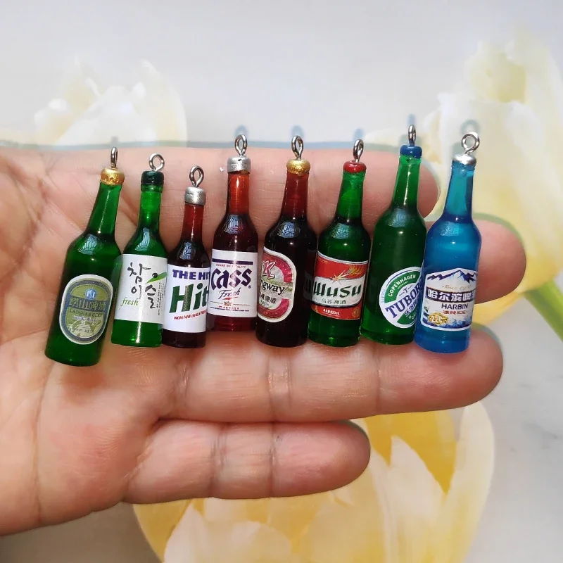 Mini Bouteille De Bière Alcool En Résine, Pendentif, Accessoire