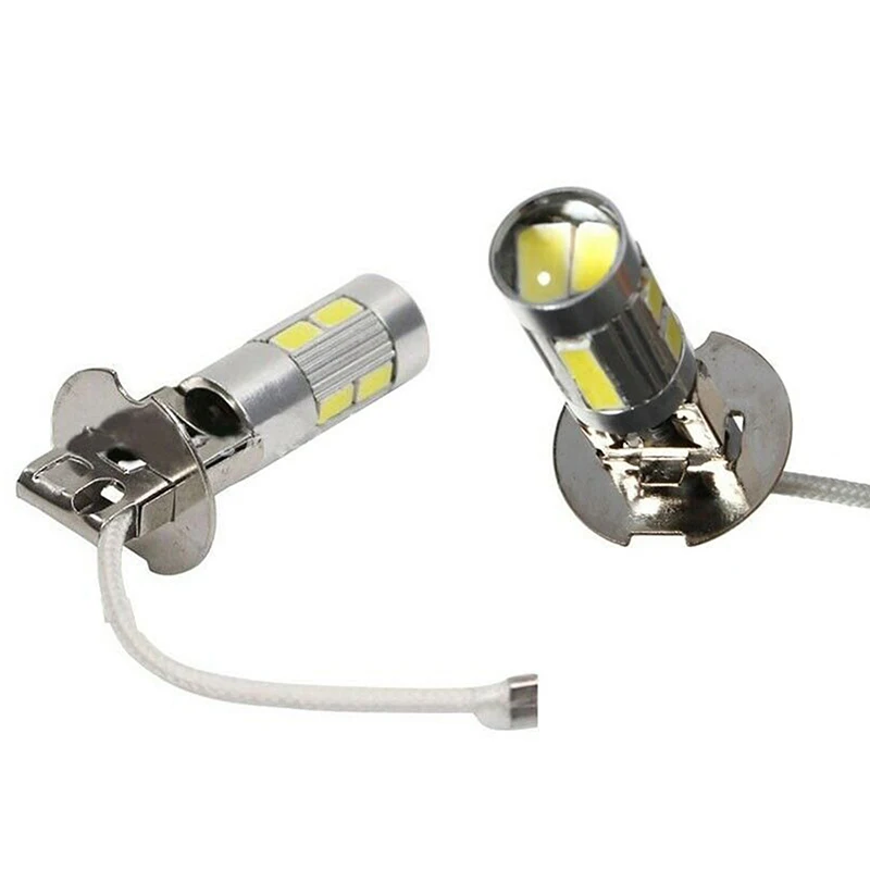 AM. 2PCS H1 H3 LED 자동차 전구 6000K 화이트 LED 고출력 10-SMD 5630 자동차 디코딩 안개등 운전 DRL 자동 램프