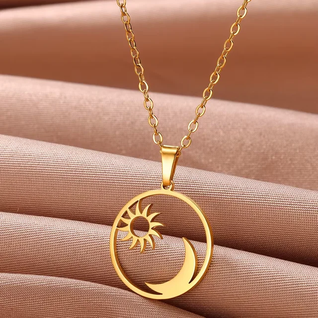 Collier géométrique en acier inoxydable pour femmes, pendentif tournesol, chaîne de clavicule, accessoires de bijoux esthétiques