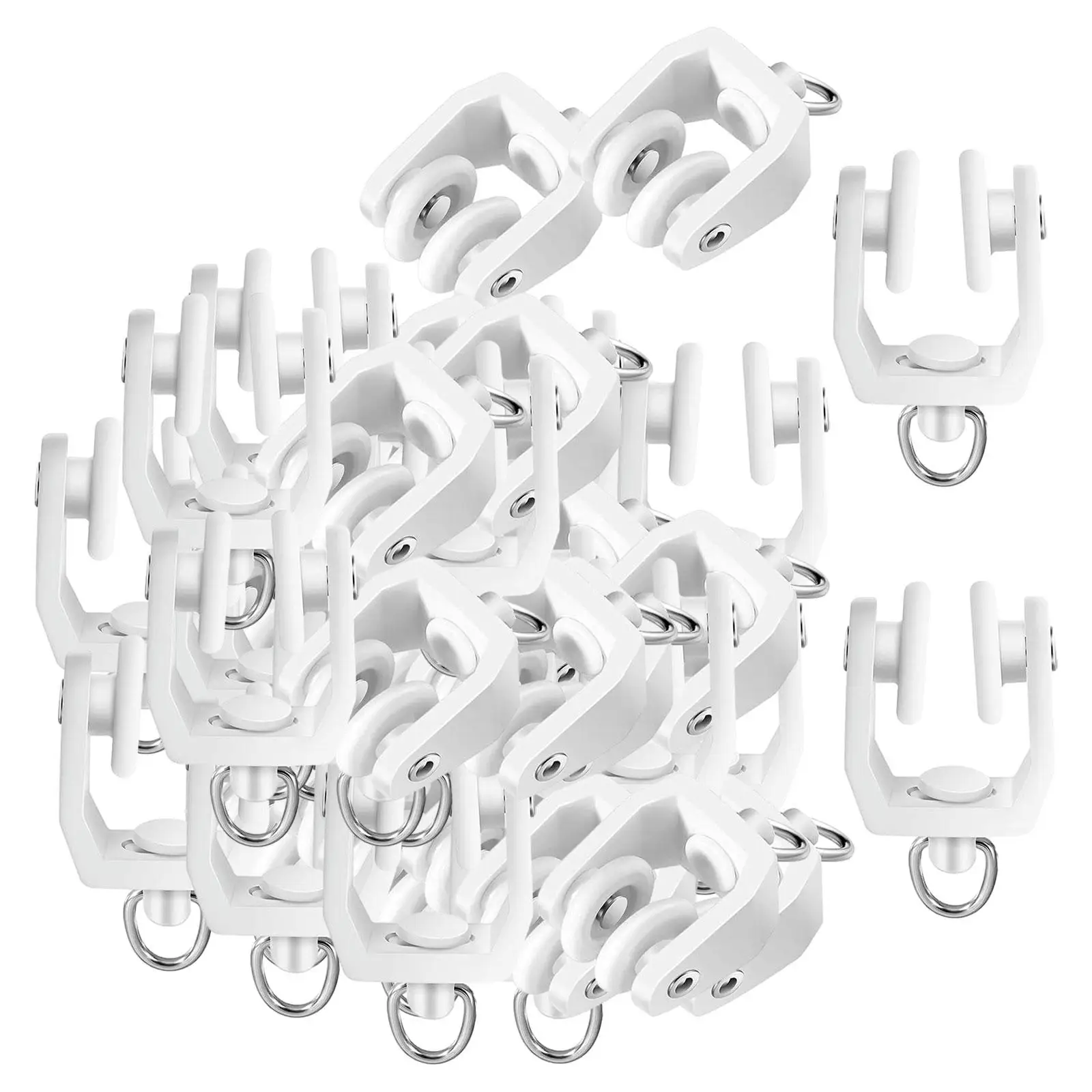 50 Pezzi Curtain Track Alianti Heavy Duty Dual Wheel Roller Puleggia Silenziosa Per Accessori Per Porte E Finestre Della Doccia Tende Camera Da Letto