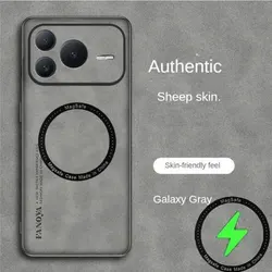 Sheepskin PU Leather Shockproof Back Case with Magnetic Wireless Charging and Soft Frame Bumper for Honor Power 2 (Grey)