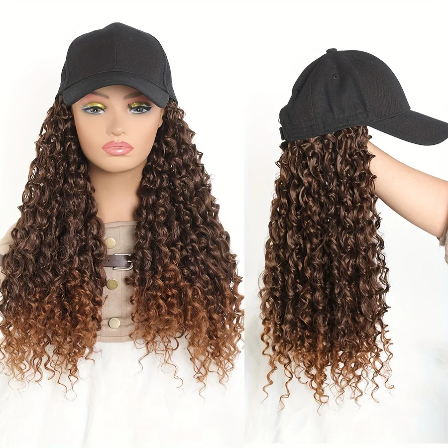 Synthetic 14-Inch Corn Wavy Hair Extension Baseball Cap - Adjustable Fit, Natural Look, Multiple Colors for All Occasions