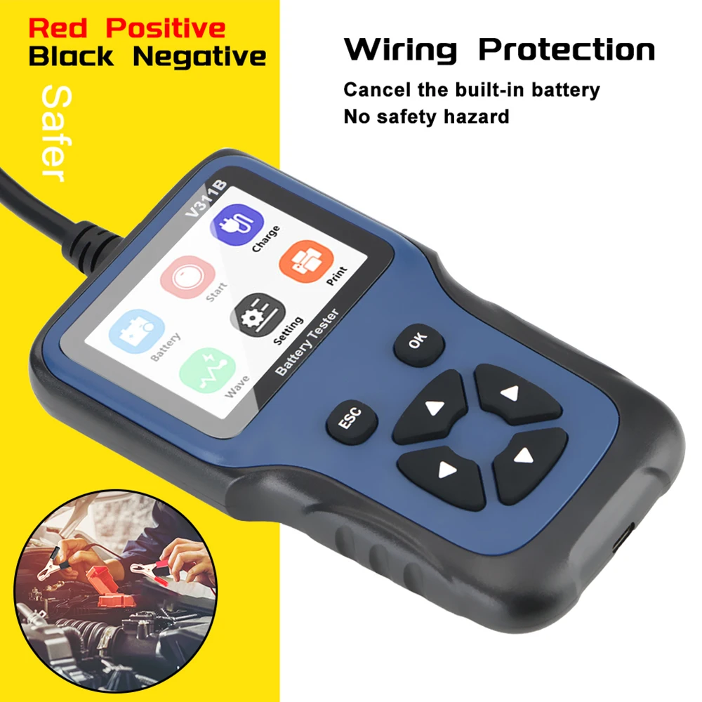 Тестер автомобильного аккумулятора, диагностический инструмент для зарядного устройства Cricut V311B