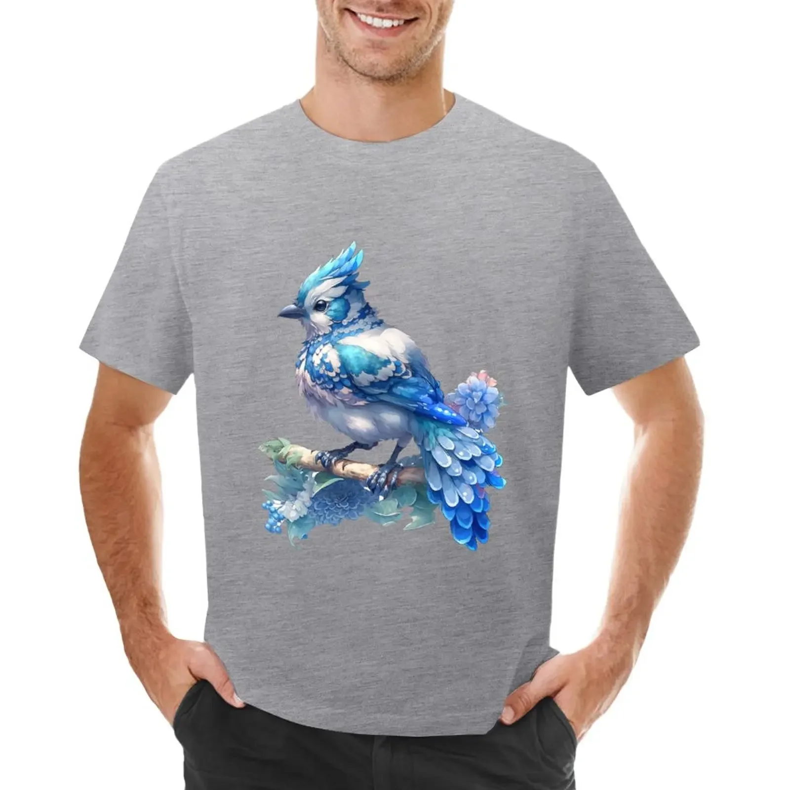 

blue bird T-shirt hippie clothes blanks slim fit t shirts for men