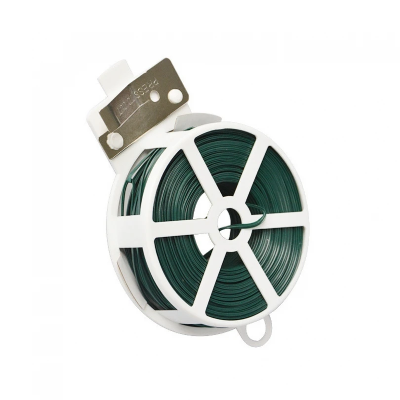 Versatile Reusable Plastic Wrapping 30m Green Iron Tying Wire for Gardening Climbing Vine Fixing Iron Wire