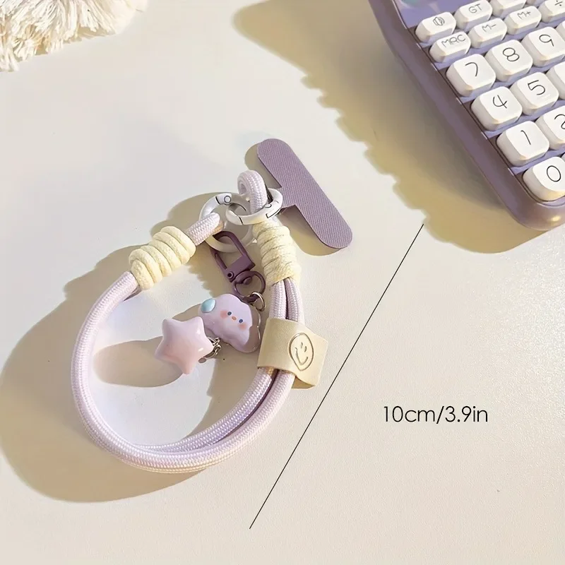 New Colourful Mobile Phone Strap Short Wrist Strap Clouds Star Charm Keychain Camera Chain Lanyard Universal Phone Case Lanyard 3