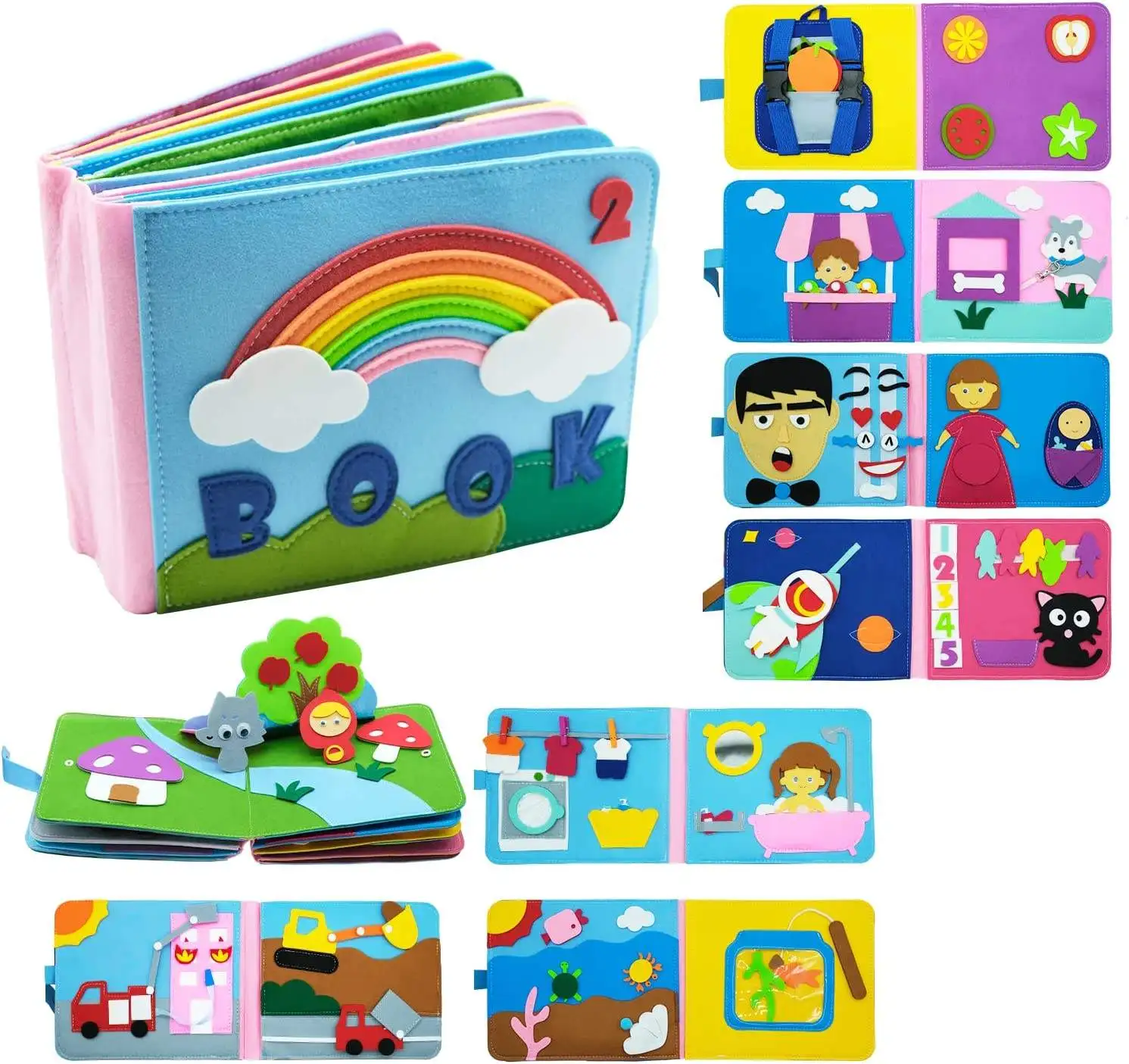 

Busy Board for Toddlers 2-4, Toddler Sensory Toys for Toddlers 1-3, Montessori Busy Book for Toddlers 1-3, Airplane Trave