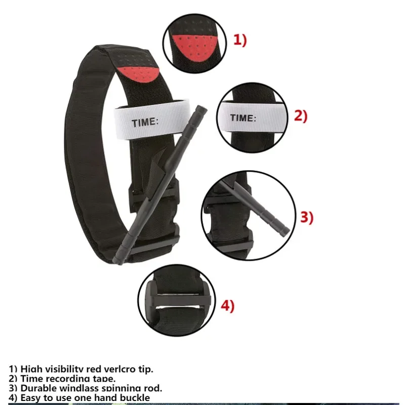 Outdoor Hiking Portable First Aid Quick Slow Release Buckle Medical Sports One Hand Emergency Tourniquet Strap Tourniquet Kit Tactical Tourniquet