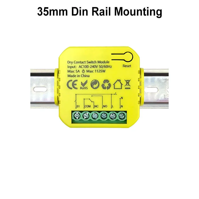 Tuya Smart ZigBee Dry Contact Switch Relay 5A Module App Remote Control Timing D