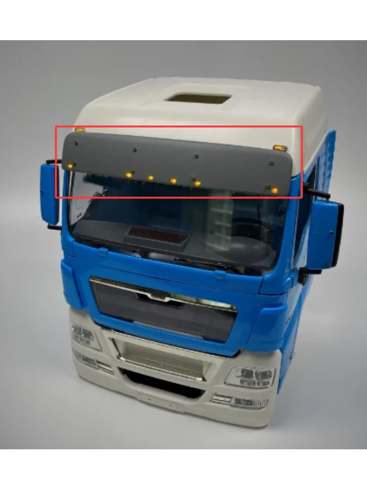 770S Metall Stoßstange Strahler LED Schwarz Silber Upgrade Für 1/14 Tamiya RC SCANIA 770S Fernbedienung Muldenkipper Anhänger Teile