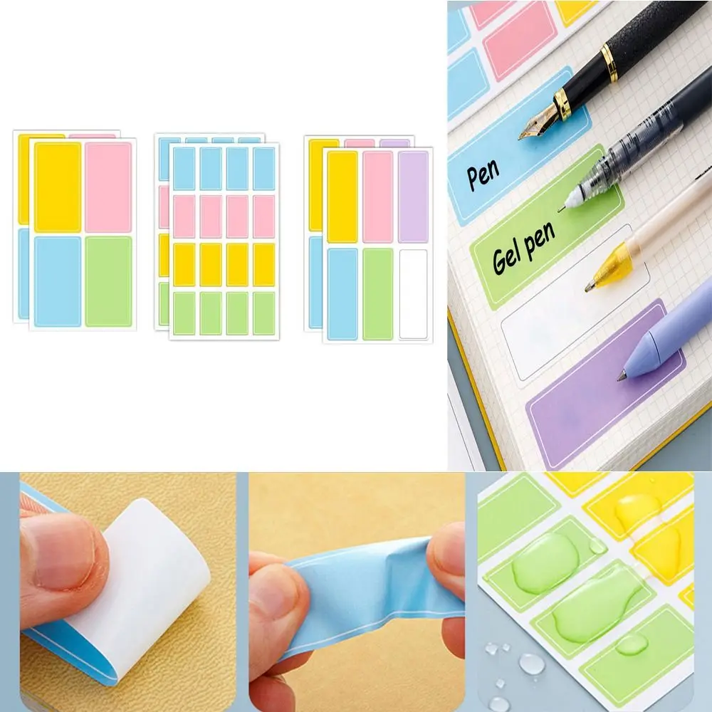 Waterproof Colorful Self Adhesive Assorted Stickers Removable Label Stickers Name Tag Bottle File Document School Supplies