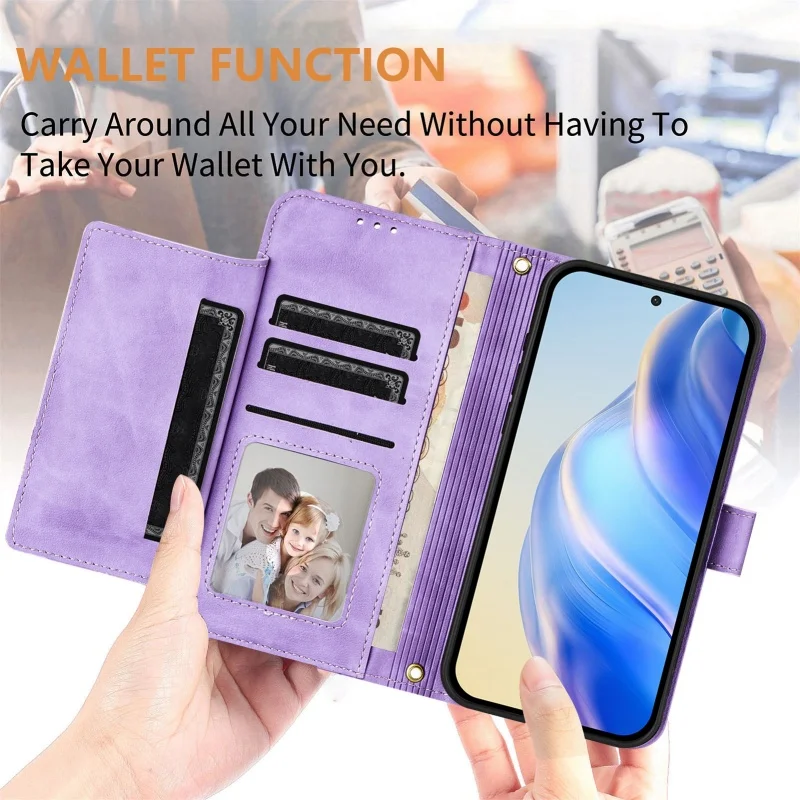 Luxury Leather Phone Case with Wireless Charging and Card Holder Wallet