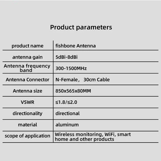 피쉬본 야기 안테나 광대역 주파수 300-1500MHz 고이득 지향성 안테나