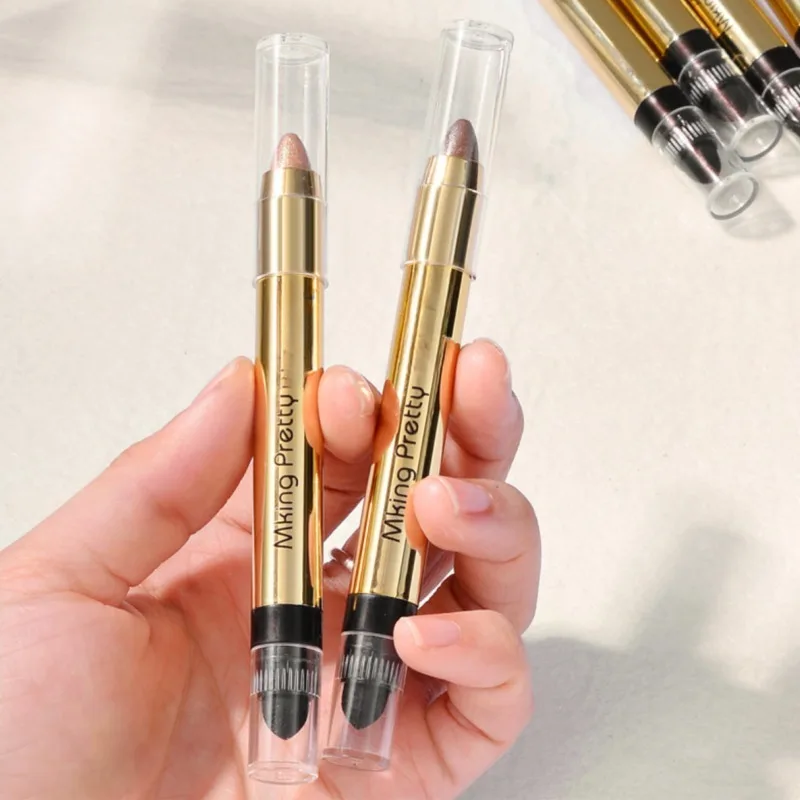 6color Eye Shadow Pen Eye Makeup Lying Silkworm Pen Double-ended Highlight Pen Eye Shadow Stick Women's Micro-pearl Matte Makeup 5