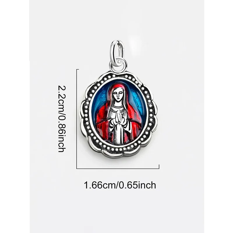 Verstellbare Vintage-Anhänger aus 925er Sterlingsilber, die Bibel, die Heilige Mutter, Charms, Perlen, passend für Original-Armbänder, Halsketten, DIY-Schmuck – Detail 5