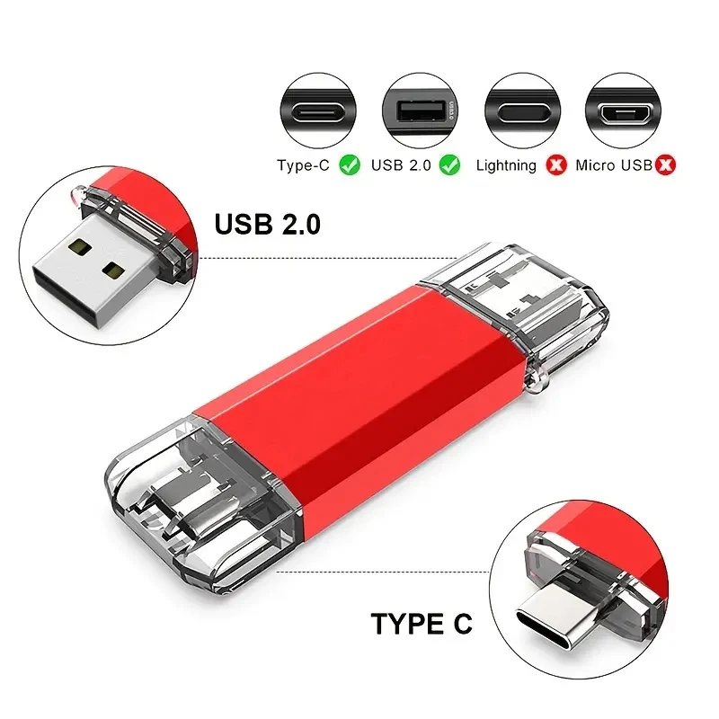 Type-C 2 in 1 OTG 64GB 128GB USB Flash Drive