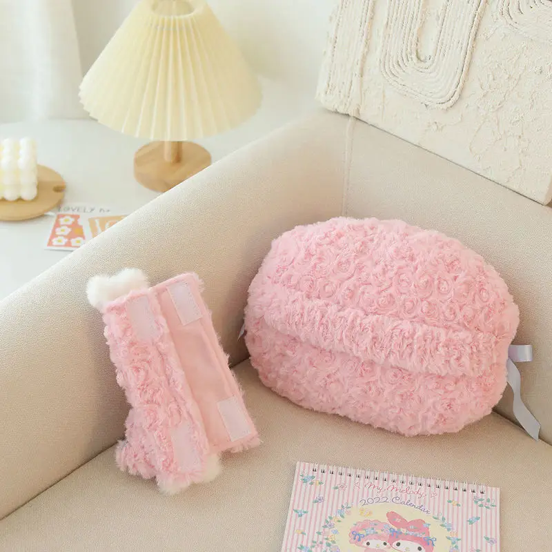 Sanrio Pink My Melody Pillow Car Office Headrest Waist By Lamb Pillow Blanket Car Pillow Cute Cartoon Cushion Neck Protection. 5