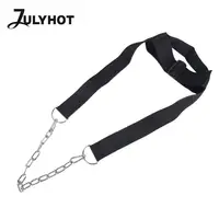 Black Adjustable Head Gym Neck Training Belt Neck Weight Lifting Grip Wrist Wraps Straps Strengh Exercise Fitness Body Building 1