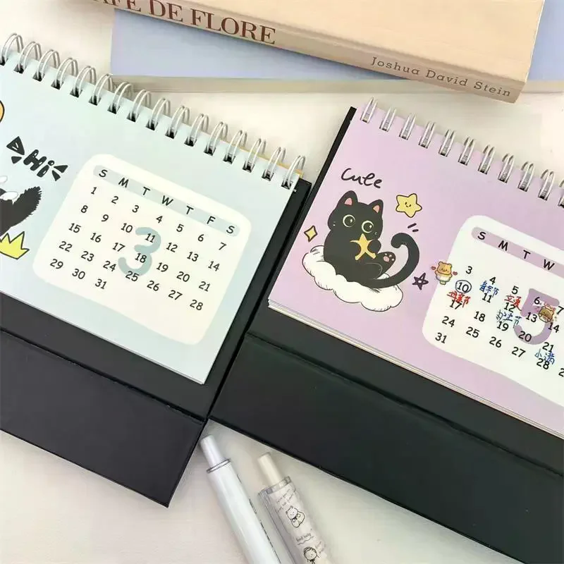 "Adorable Cat Illustration 2026 Calendari da tavolo compatti Anno del Cavallo; Calendari da viaggio da scrivania portatili e decorativi. - immagine 4