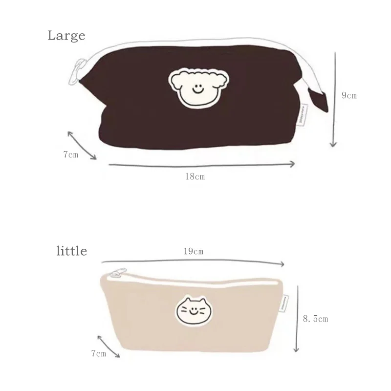 Haile Large Portable Cartoon Dog pencil Cases Kawaii Pencil Bag School Storage Bag Student Big Pen Box Pouch Canvas Stationery pencil cases