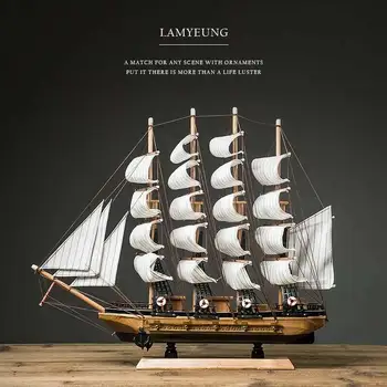 Modellino Nautico Realistico in Legno di Nave Pirata, Accessori Decorativi Marini, Arte Moderna per Ufficio e Casa, Souvenir