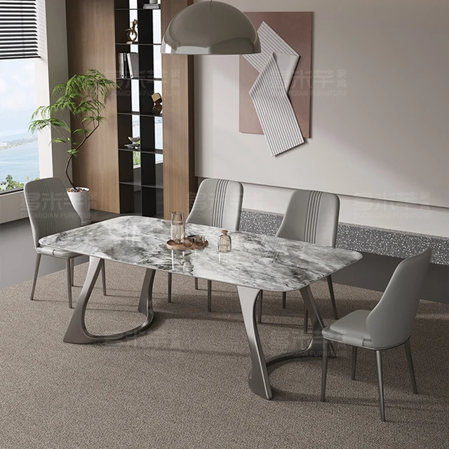 Mesa de Comedor moderna Para el hogar, mueble de cocina, consola redonda  nórdica de lujo, mesa de centro, escritorio, pasillo - AliExpress