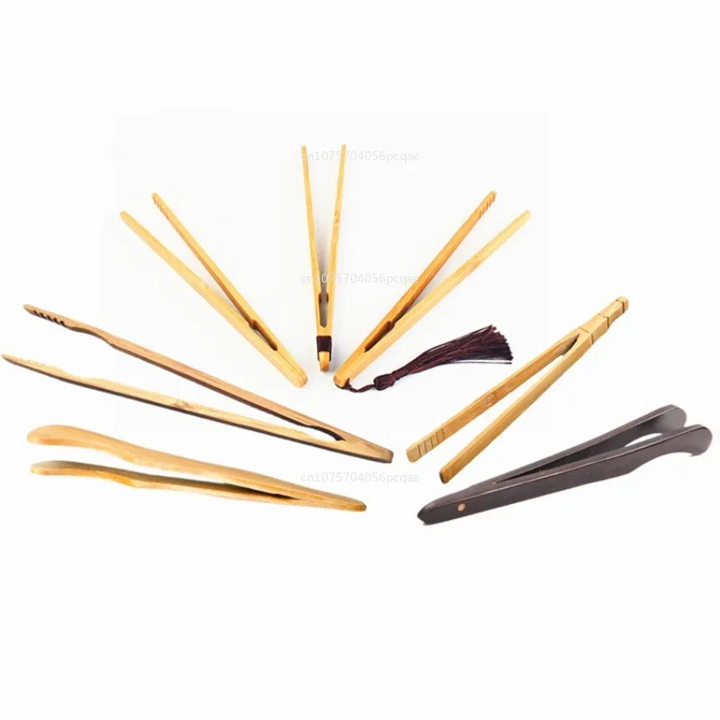 Wooden Tea Clip Bamboo Kitchen Salad Food Toast Tong Tweezer Bacon Sugar Ice Tea Utensil Teaware Kitchen Utensi Accessories 1Pcs