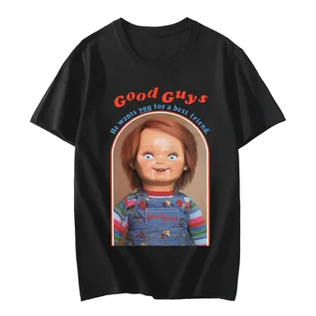 New Chucky Cotton T-Shirts Anime Graphic Print Women Fashion Casual Short Sleeves T Shirt Harajuku Unisex Tees Tops Clothing 1
