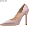 Brand Design Silk Satin Stiletto Women Pumps Luxury Style Champagne Party Prom Shoes Wedding Shoe Small Size High Heels 31 32 33 6