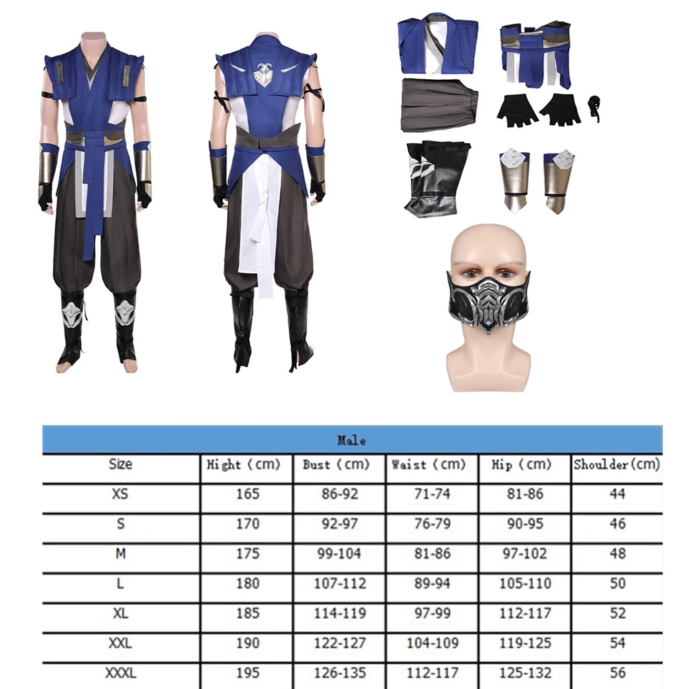thumbnail image 1 of Disfraz de Mortal Kombat Sub Zero para adulto, disfraz de Halloween para hombre, camiseta de fantasía, pantalones, máscara, traje de fiesta de carnaval, 1 of 5