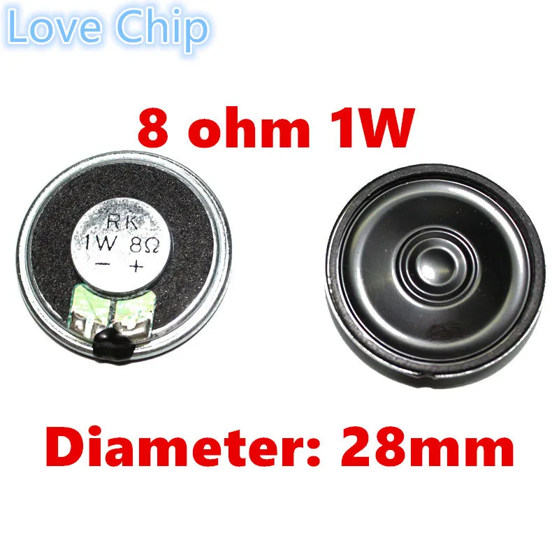 10pcs New Original Ultra-thin Mini speaker 8 ohms 1 watt 1W 8R speaker Diameter 28MM 2.8CM thickness 5MM Loudspeaker 4pcs lot high quality speaker horn 3w 4r diameter 4cm mini amplifier rubber gasket loudspeaker trumpet