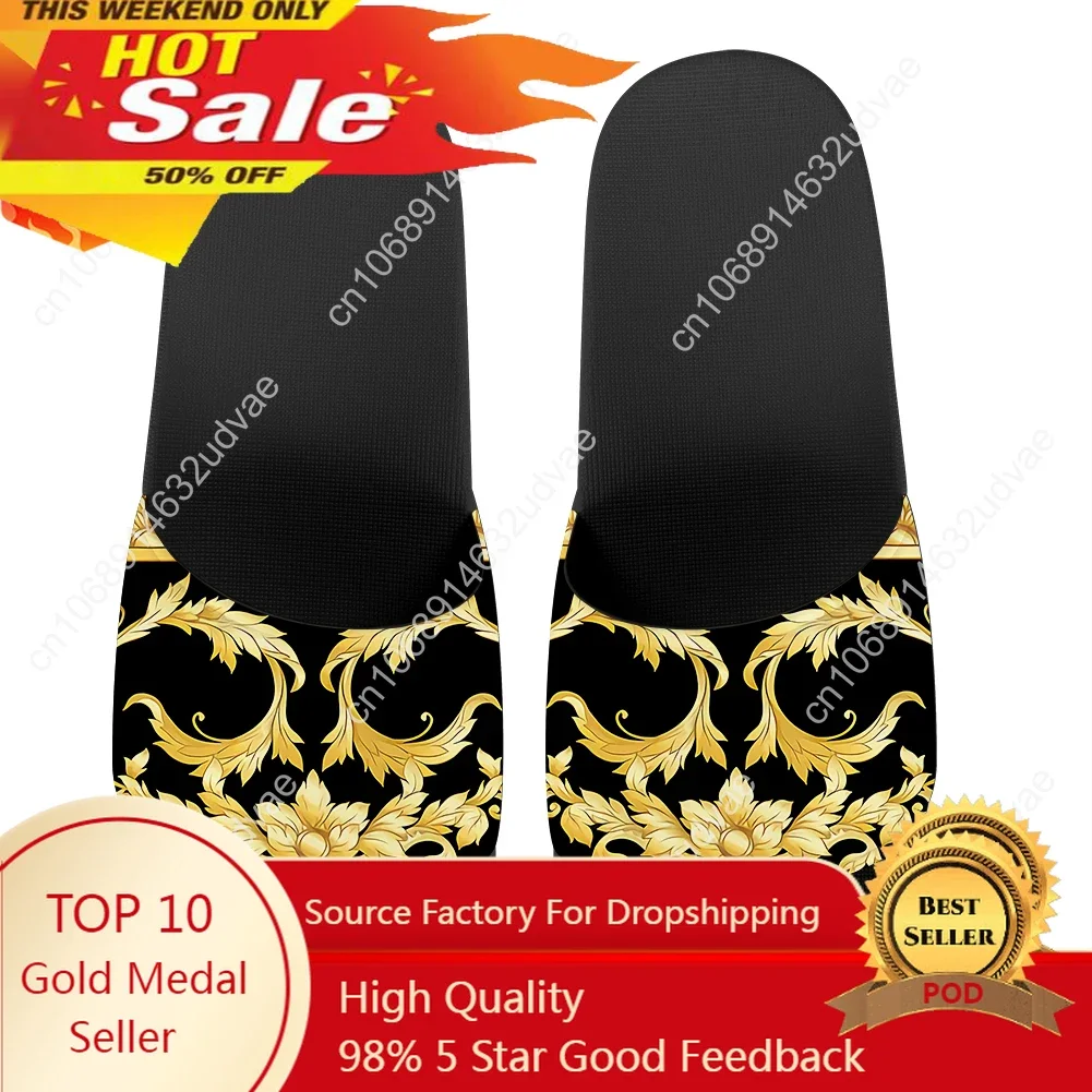 

Women Slippers Luxury Baroque Floral Pattern Home Summer Sandals Beach Slides Ladies Summer Flip Flops Bathroom Shoes Zapatillas