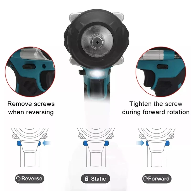 Kamolee DTW700 1800NM Brushless Cordless Impact Wrench 1/2 Speed High Effieiency Durable Auto for Kamolee/Mak 18/21V Battery — view 6