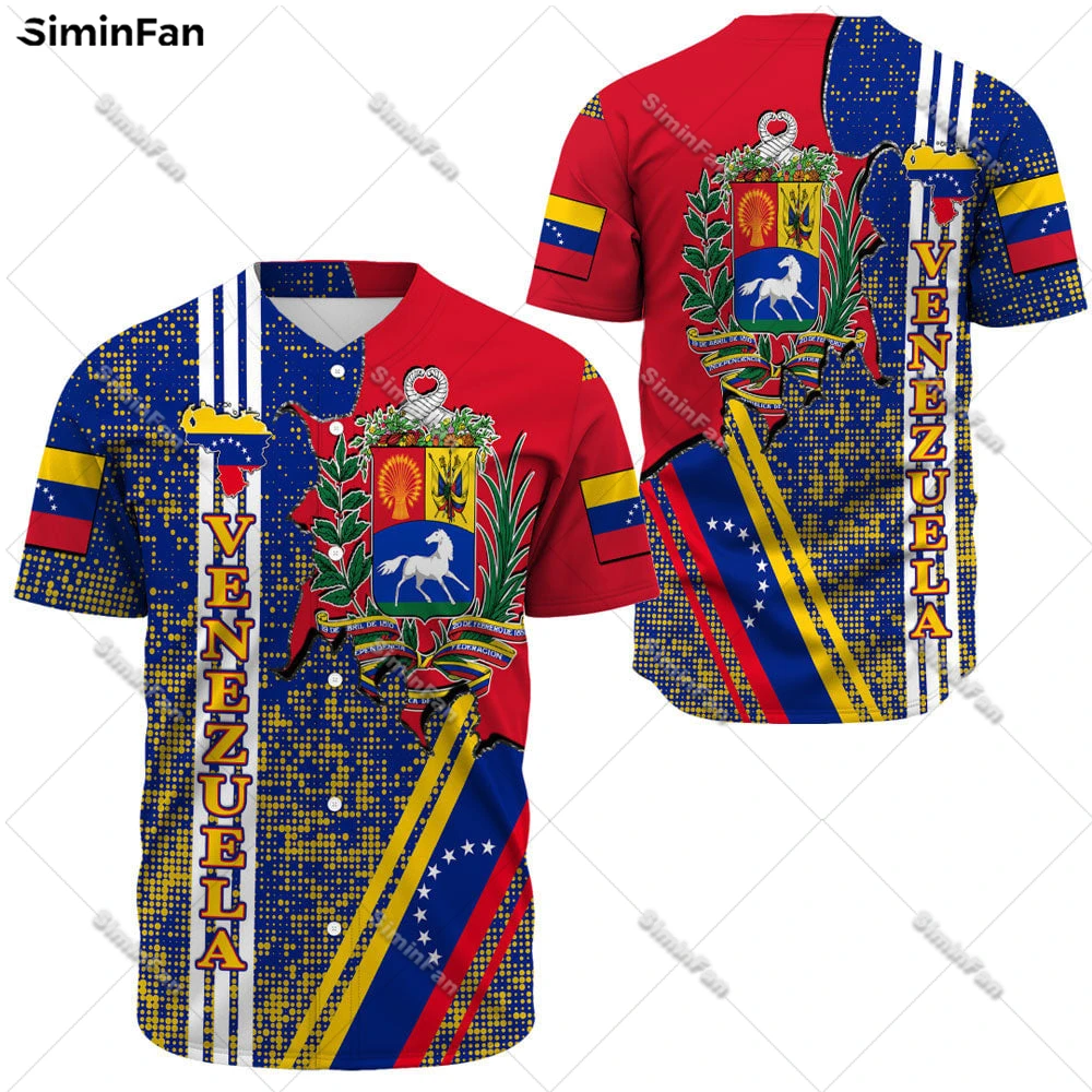 Venezuela Coat Of Arms Baseball Jersey Shirt 3D All Over Printed Mens Summer Collarless Tee Unisex Sporty Tshirt Female Top-1 3d all over printed stop staring at my camel toe rompers summer women s playsuits bohemia style clothes