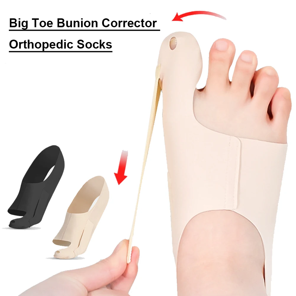 Toe Separators Toe Corrector Toe Protector Big Toe Bunion Corrector Adjustable Orthopedic Socks Hallux Valgus Feet Protector Foot Care Tools