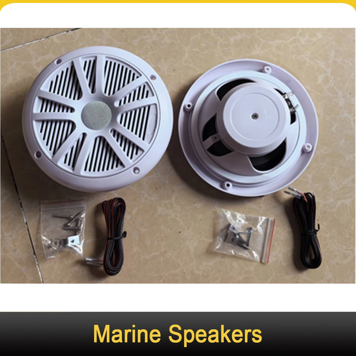 Marine Speakers 6.5 Inch Waterproof Weather Resistant Stereo For Yachts Golf cart RV ATV UTV
