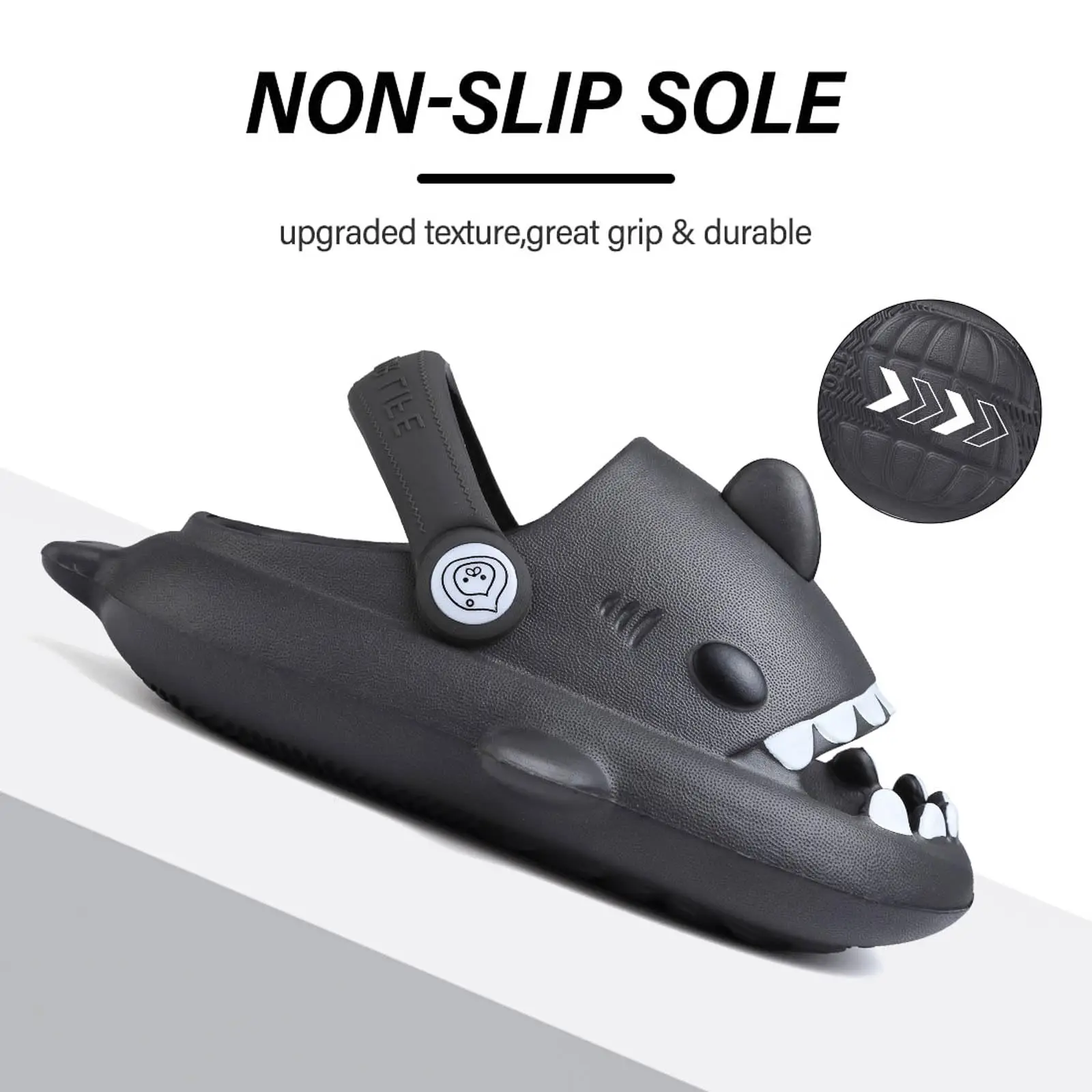 SmilePoP Kids Shark Slides Sandals Summer Slip-On Sandals Shower Beach Pool Anti-slip Slippers for Kids Girls ThickSole Slippers 3