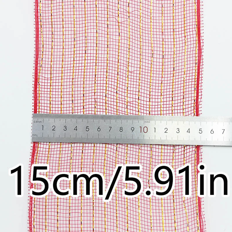 (10 Yards/roll)15cm Christmas Mesh Ribbon Decoration Christmas Tree Decorations DIY Big Bow Material Gift Flower