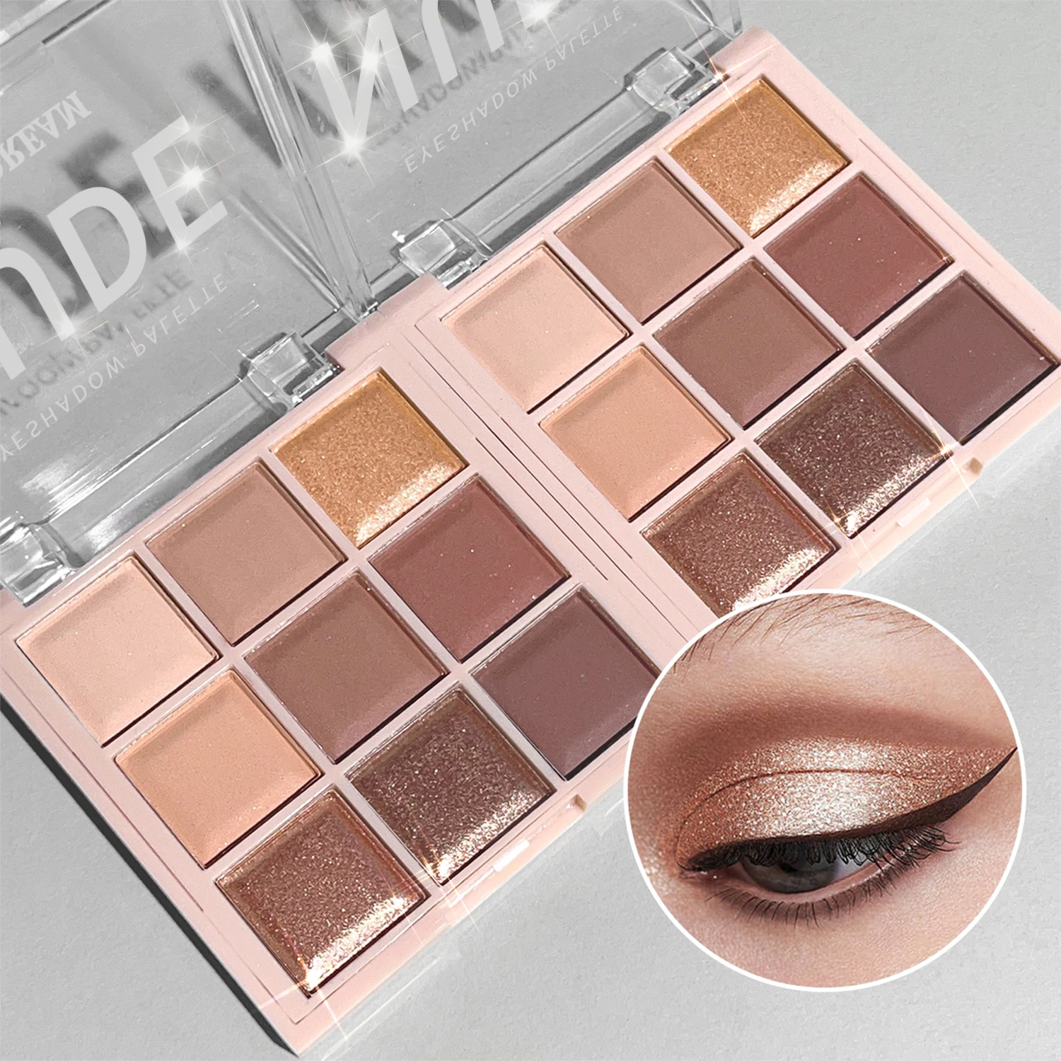 9-Color Eyeshadow Palette Matte & Shimmer Finish Soft Milk Tea Tones Compact & Easy for Daily Student Makeup