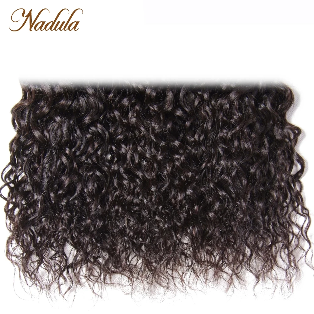 Nadula Hair 3 Bundles Malaysian Water Wave Hair 3piece/Lot 100% Human Weaves Natural Black Color Remy Extensions