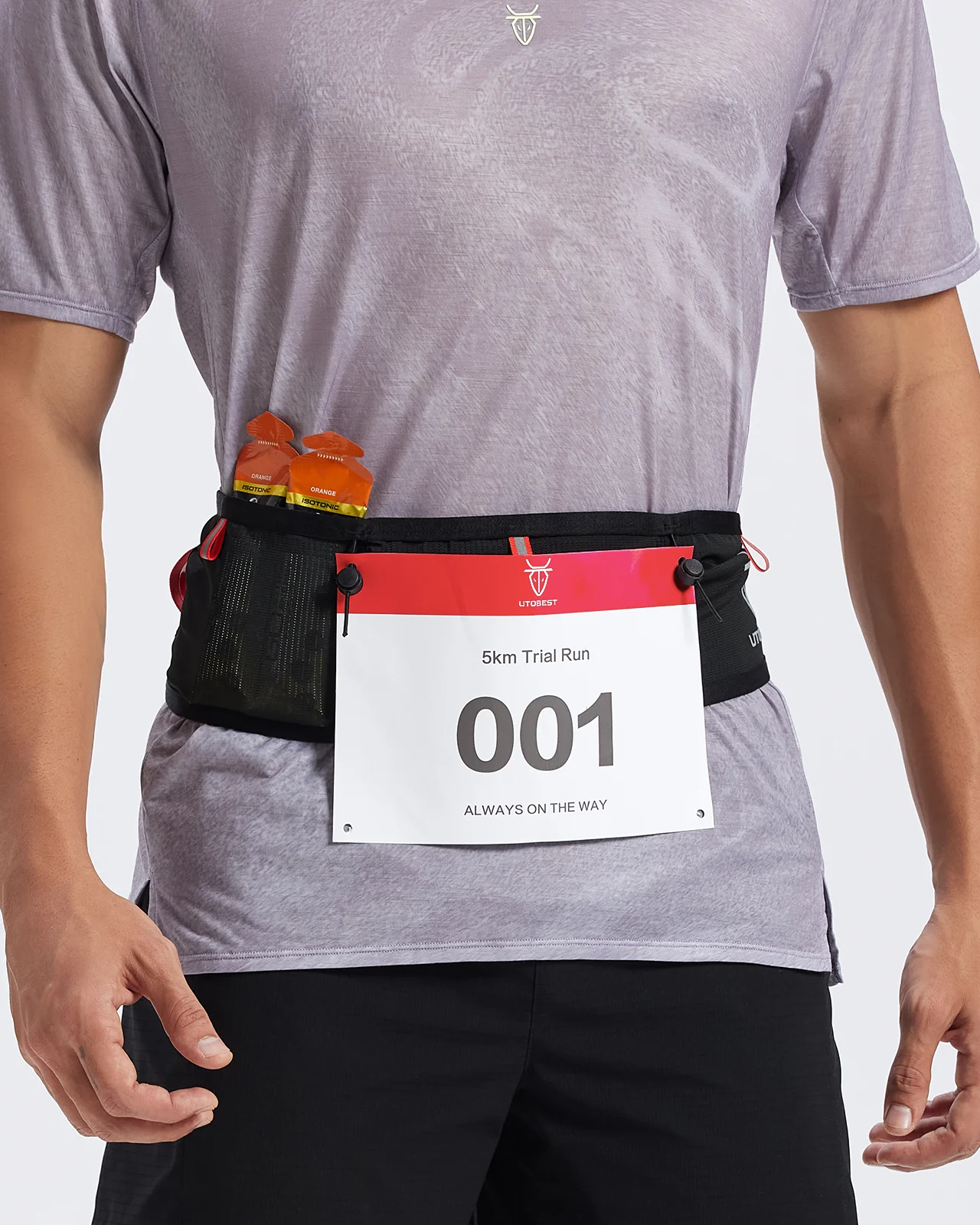 UTOBEST UTR301 Professional Marathon Running Belt Ultra-Light Race Number Belt Phone Holder Waist Bag Breathable Fanny Pack 4