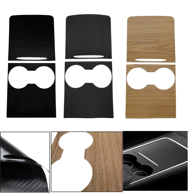 

Car Central Control Panel Sticker For Tesla Model 3 2021 Wood Center Console Accessories Model Y Interior Film Wood Grain