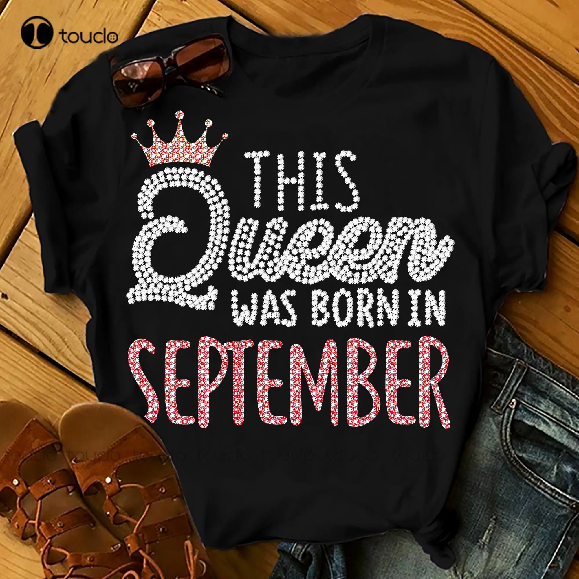 

This Queen Was Born In September Shirts Women Birthday T Shirts Summer Tops Beach T Shirts Halloween Shirts For Women Xs-5Xl New